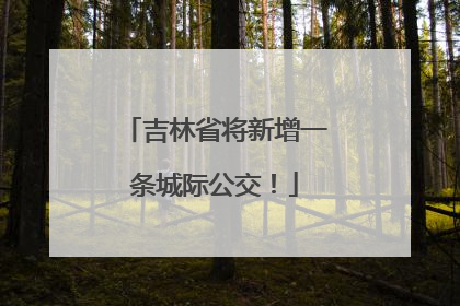 吉林省将新增一条城际公交！