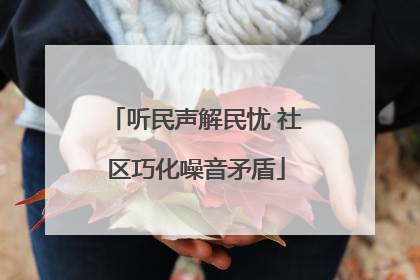 听民声解民忧 社区巧化噪音矛盾