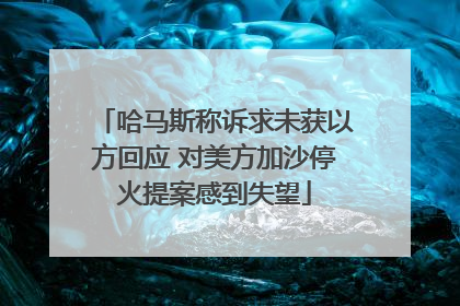 哈马斯称诉求未获以方回应 对美方加沙停火提案感到失望