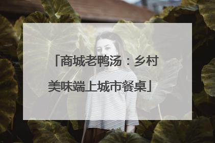商城老鸭汤：乡村美味端上城市餐桌