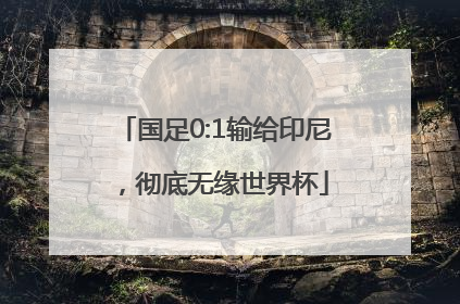 国足0:1输给印尼，彻底无缘世界杯