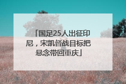国足25人出征印尼，宋凯督战目标把悬念带回重庆