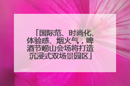 国际范、时尚化、体验感、烟火气，啤酒节崂山会场将打造沉浸式双场景园区