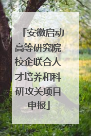安徽启动高等研究院校企联合人才培养和科研攻关项目申报