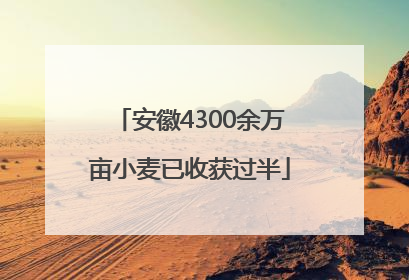 安徽4300余万亩小麦已收获过半