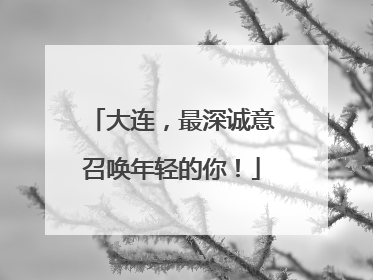 大连，最深诚意召唤年轻的你！