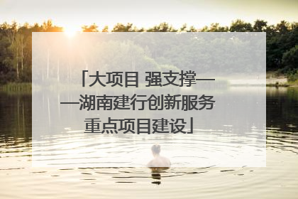 大项目 强支撑——湖南建行创新服务重点项目建设