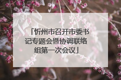 忻州市召开市委书记专题会暨协调联络组第一次会议