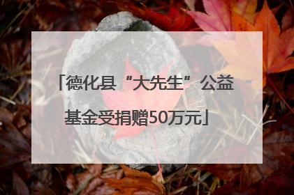 德化县“大先生”公益基金受捐赠50万元
