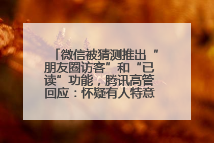 微信被猜测推出“朋友圈访客”和“已读”功能，腾讯高管回应：怀疑有人特意反复翻炒流量