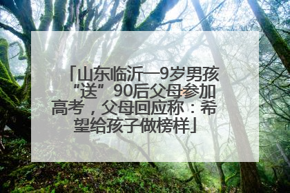 山东临沂一9岁男孩“送”90后父母参加高考，父母回应称：希望给孩子做榜样