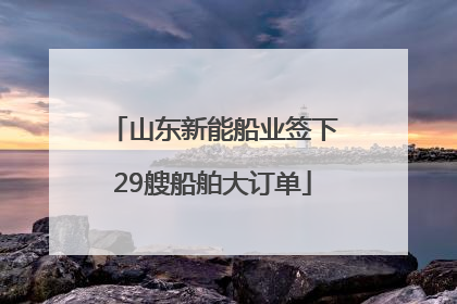 山东新能船业签下29艘船舶大订单