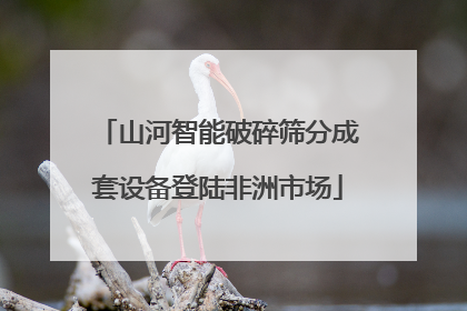 山河智能破碎筛分成套设备登陆非洲市场
