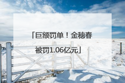 巨额罚单！金穗春被罚1.06亿元