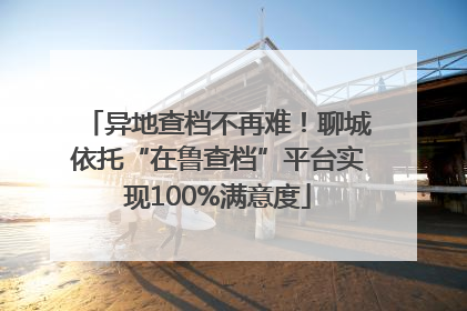 异地查档不再难！聊城依托“在鲁查档”平台实现100%满意度