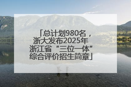 总计划980名，浙大发布2025年浙江省“三位一体”综合评价招生简章