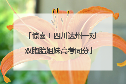 惊喜！四川达州一对双胞胎姐妹高考同分
