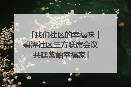 我们社区的幸福味｜碧潭社区三方联席会议共建紫岫幸福家