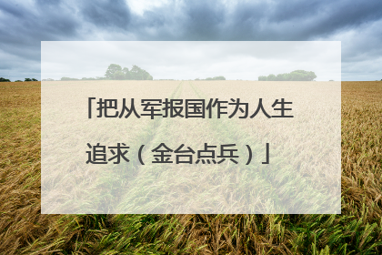 把从军报国作为人生追求（金台点兵）