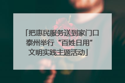 把惠民服务送到家门口 泰州举行“百姓日用”文明实践主题活动