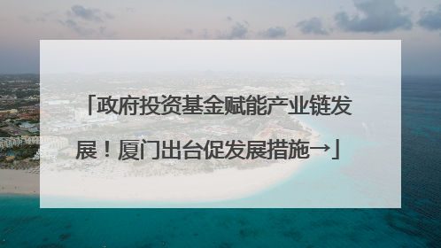 政府投资基金赋能产业链发展！厦门出台促发展措施→