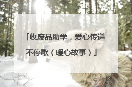 收废品助学，爱心传递不停歇（暖心故事）
