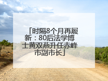 时隔8个月再履新：80后法学博士黄双燕升任赤峰市副市长