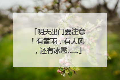 明天出门要注意！有雷雨，有大风，还有冰雹……