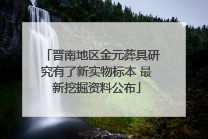晋南地区金元葬具研究有了新实物标本 最新挖掘资料公布