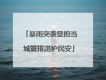 暴雨突袭显担当 城管排涝护民安