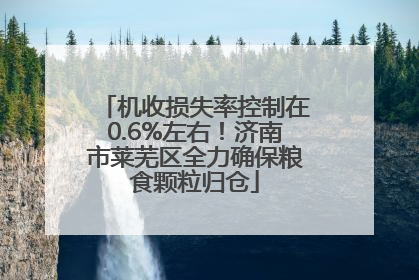 机收损失率控制在0.6%左右！济南市莱芜区全力确保粮食颗粒归仓