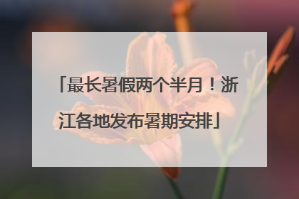 最长暑假两个半月！浙江各地发布暑期安排