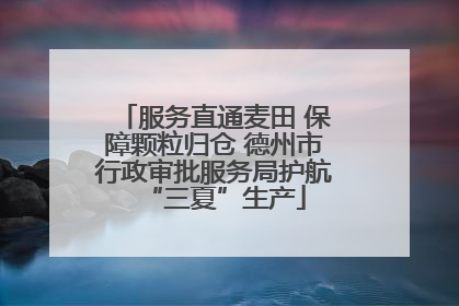服务直通麦田 保障颗粒归仓 德州市行政审批服务局护航“三夏”生产