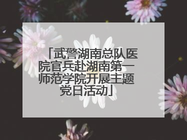 武警湖南总队医院官兵赴湖南第一师范学院开展主题党日活动