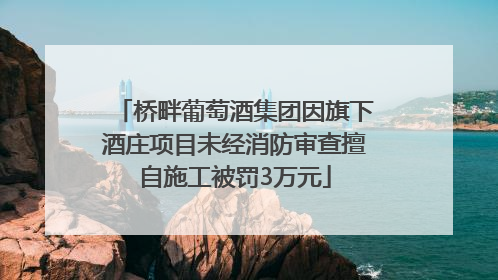 桥畔葡萄酒集团因旗下酒庄项目未经消防审查擅自施工被罚3万元