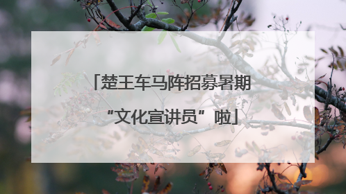 楚王车马阵招募暑期“文化宣讲员”啦