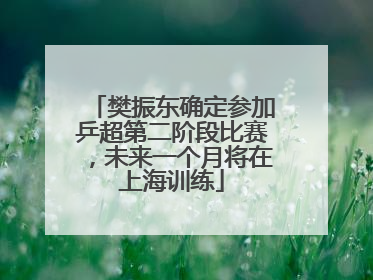 樊振东确定参加乒超第二阶段比赛，未来一个月将在上海训练
