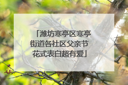 潍坊寒亭区寒亭街道各社区父亲节花式表白超有爱