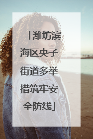 潍坊滨海区央子街道多举措筑牢安全防线