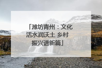 潍坊青州：文化活水润沃土 乡村振兴谱新篇