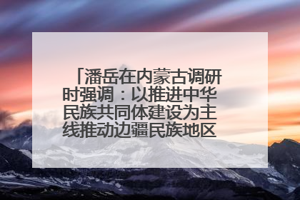 潘岳在内蒙古调研时强调：以推进中华民族共同体建设为主线推动边疆民族地区高质量发展