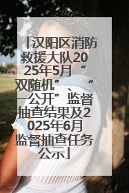 汉阳区消防救援大队2025年5月“双随机”、“一公开”监督抽查结果及2025年6月监督抽查任务公示