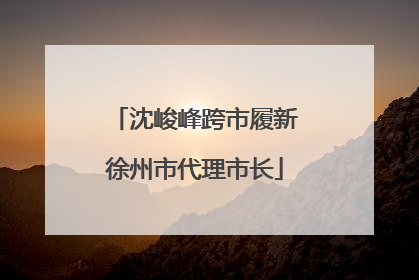 沈峻峰跨市履新徐州市代理市长