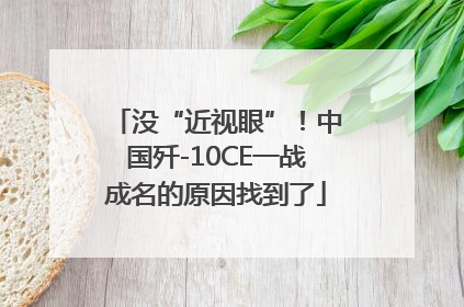 没“近视眼”！中国歼-10CE一战成名的原因找到了