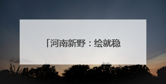 河南新野：绘就稳产丰收“金画卷”
