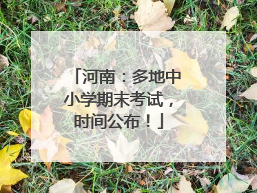 河南：多地中小学期末考试，时间公布！