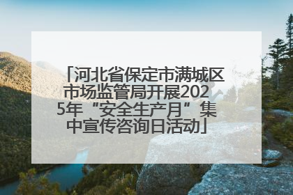 河北省保定市满城区市场监管局开展2025年“安全生产月”集中宣传咨询日活动