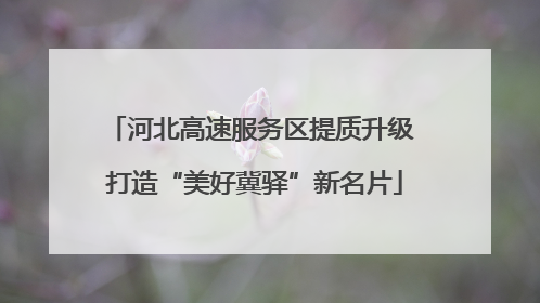 河北高速服务区提质升级 打造“美好冀驿”新名片