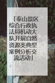 泰山景区综合行政执法局机动大队开展自然资源类典型案例分析交流活动
