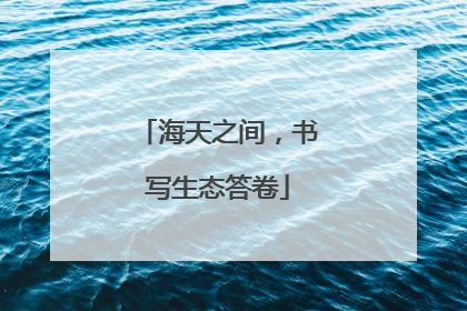海天之间，书写生态答卷
